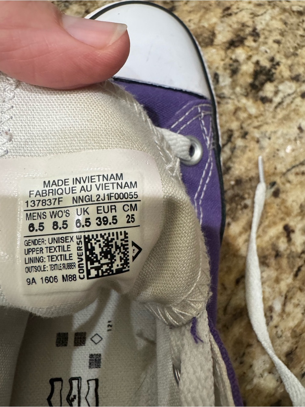 Converse Purple and White Low-Top Canvas Sneaker - Picture 4 of 4
